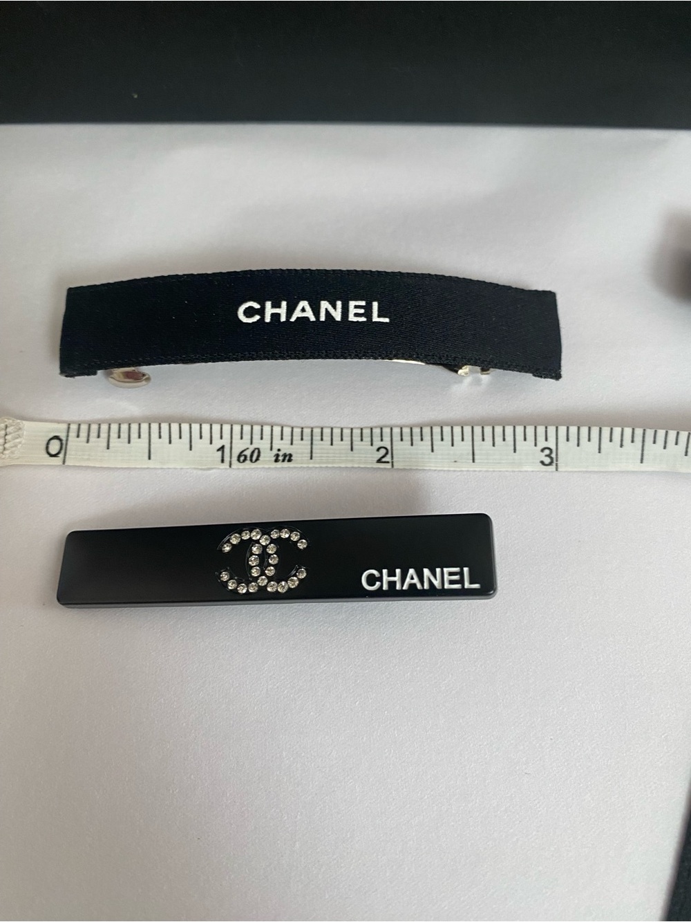 Chanel Black Ribbon Hair Tie & Barrettes - Picture 6 of 7